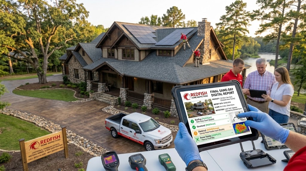 Same-day digital inspection report from RedFish Inspections