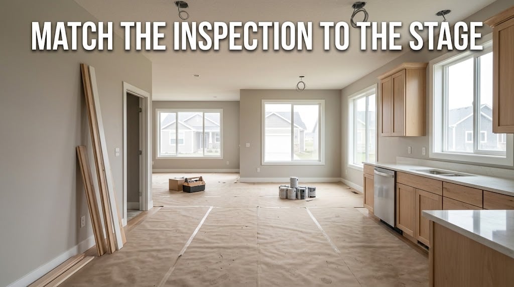 New-construction home in its final build stage, before a final inspection