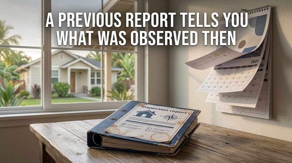Older seller-provided inspection report, showing that property conditions can change over time