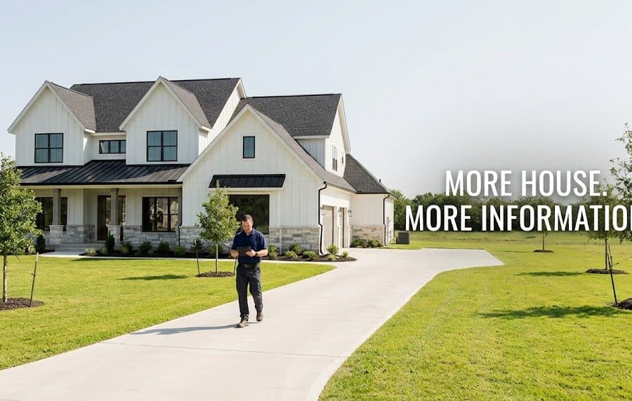 Southlake home inspector evaluating a large custom home in Southlake, Texas