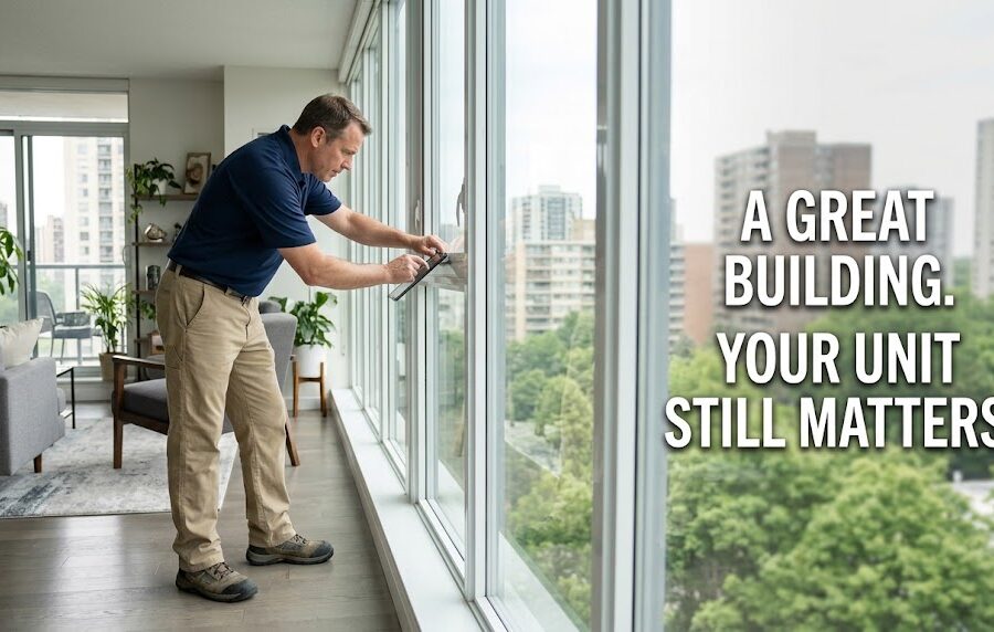 Turtle Creek home inspector evaluating a high-rise condo unit in Dallas, Texas