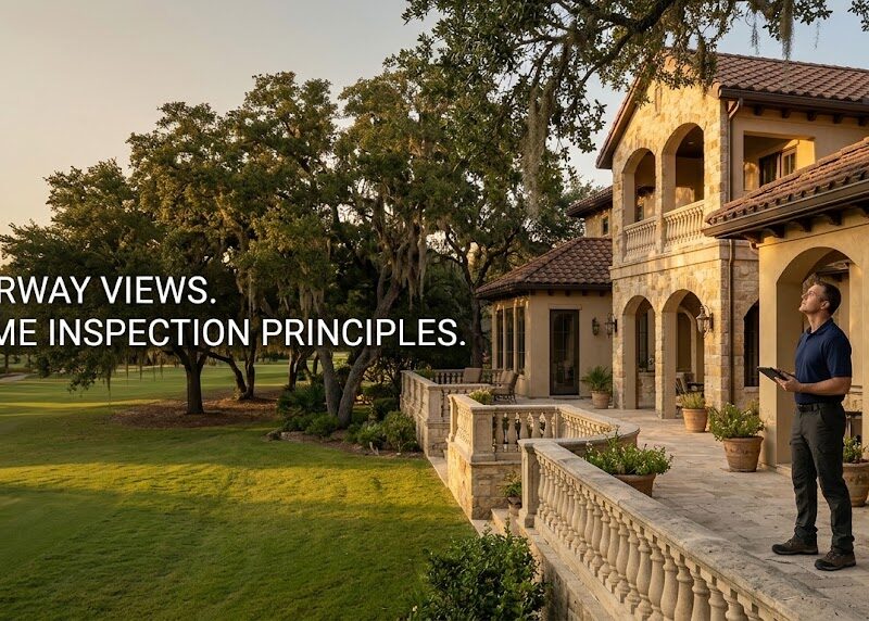 Vaquero home inspector evaluating a golf-course estate home in Westlake, Texas